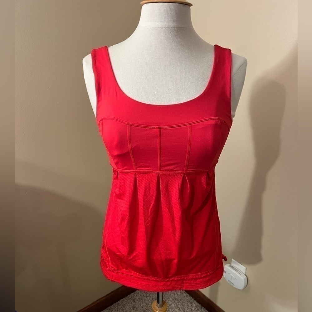 Lululemon Red Drawstring Workout Tank Top Sz 6